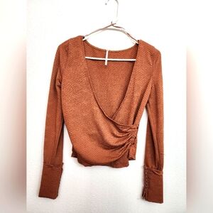 Free People Crop V-neck Top